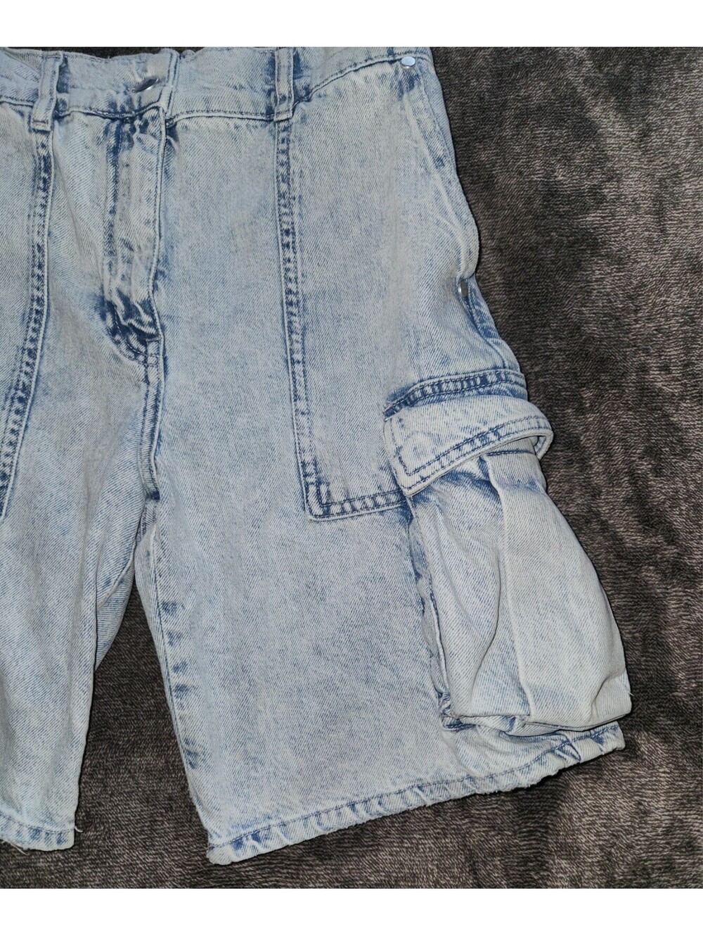 Anthropologie Pilcro Beachy Cargo Denim Shorts Size 27 Coastalcore Normcore - Picture 6 of 10